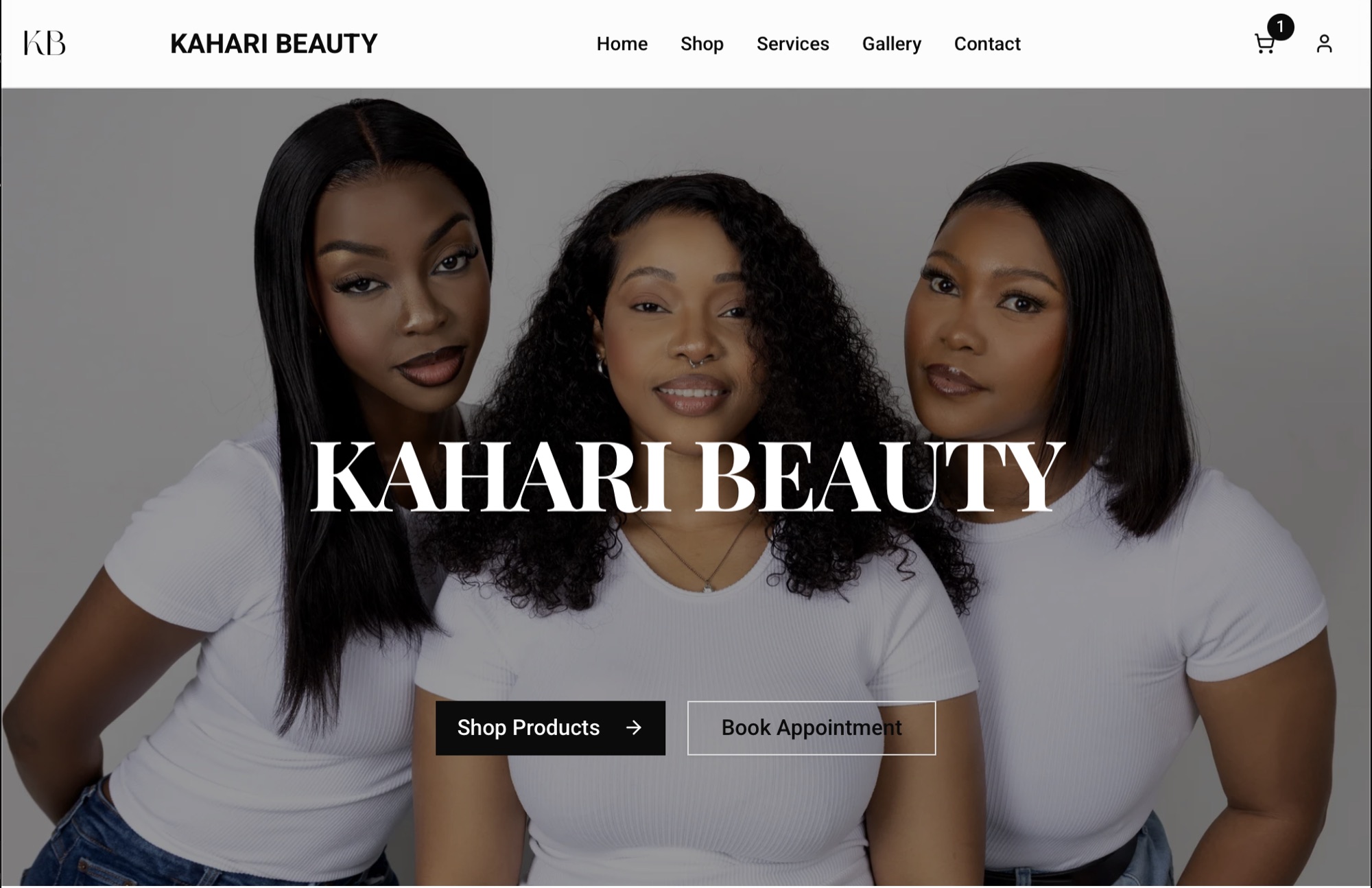 Kahari Beauty website screenshot
